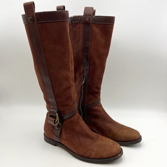 Cole Haan Brown Knee High Riding Boots Size 6.5 E10 D32471 - Picture 1 of 13